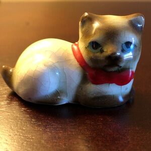 Vintage Siamese Kitten Ceramic Figurine Japan